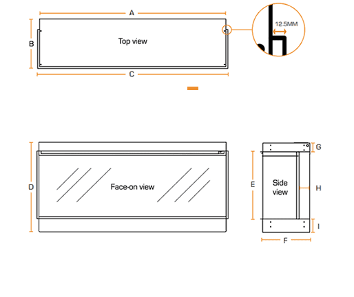 48in Forest Electric Fireplace by British Fires - Specifications