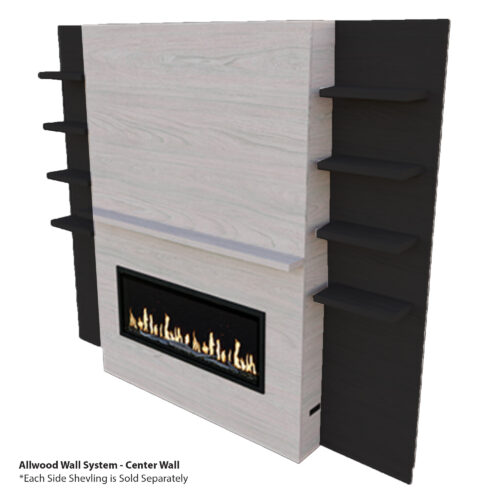 Center Wall - Orion Slim 60in Compatible - Allwood Wall System - Coastal Sand - Modern Flames