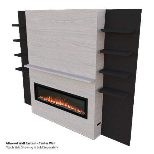 Center Wall - Spectrum Slimline 60in Compatible - Allwood Wall System - Coastal Sand - Modern Flames