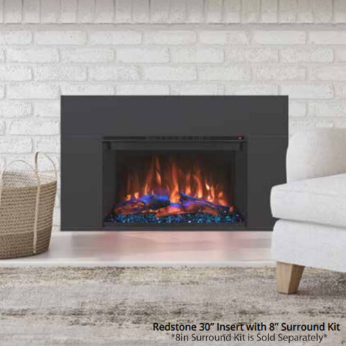 Redstone 30in Electric Fireplace Insert with 8in Surround Kit - Sold Separately copy